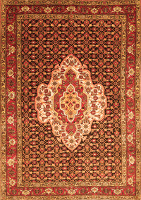 Medallion Orange Traditional Rug, tr1495org