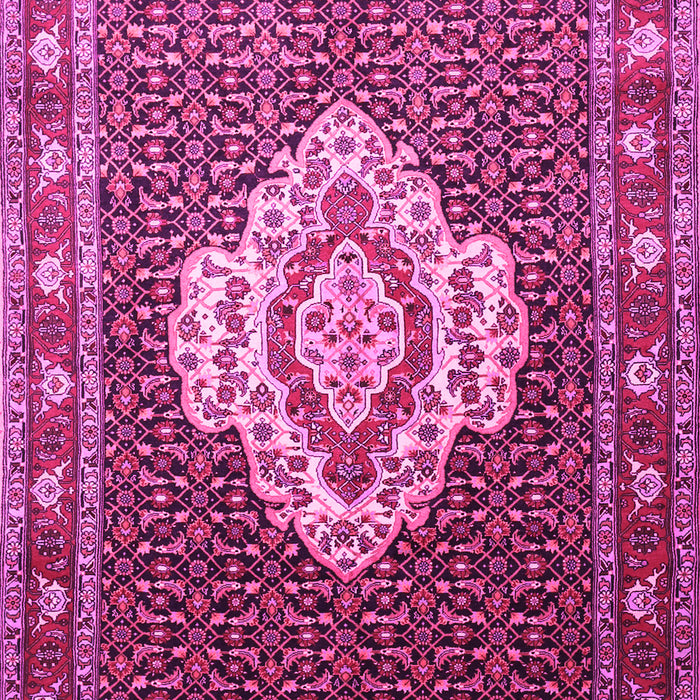Machine Washable Medallion Pink Traditional Rug, wshtr1495pnk