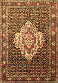 Medallion Brown Traditional Rug, tr1495brn