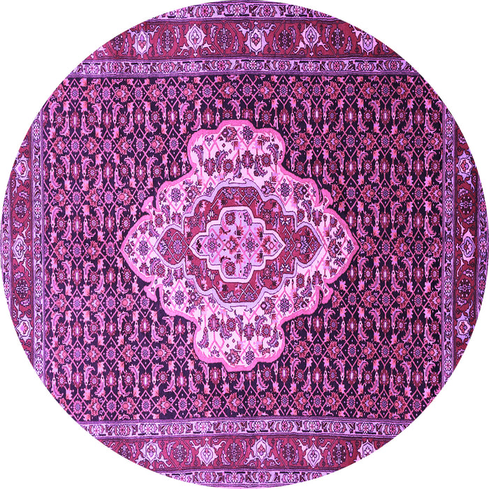 Round Medallion Purple Traditional Rug, tr1495pur