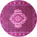 Round Medallion Pink Traditional Rug, tr1495pnk