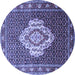 Round Medallion Blue Traditional Rug, tr1495blu