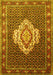 Medallion Yellow Traditional Rug, tr1495yw