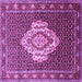 Square Medallion Purple Traditional Rug, tr1495pur