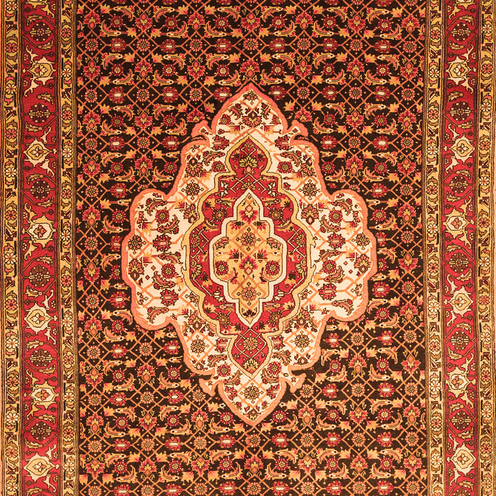 Serging Thickness of Machine Washable Medallion Orange Traditional Area Rugs, wshtr1495org