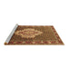 Sideview of Machine Washable Medallion Brown Traditional Rug, wshtr1495brn