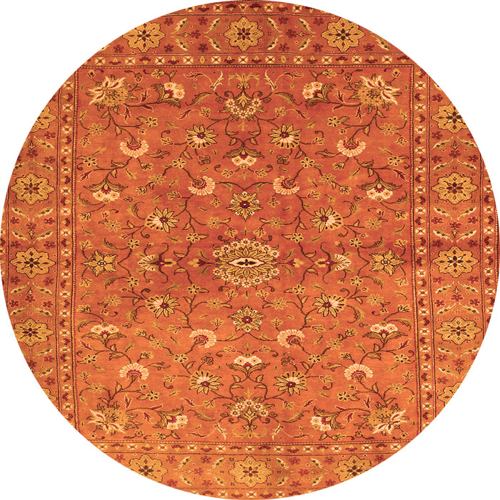 Machine Washable Persian Orange Traditional Area Rugs, wshtr1496org