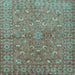 Square Persian Light Blue Traditional Rug, tr1496lblu