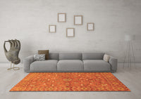 Machine Washable Persian Orange Traditional Rug, wshtr1496org