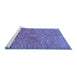 Sideview of Machine Washable Persian Blue Traditional Rug, wshtr1496blu