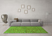 Machine Washable Persian Green Traditional Area Rugs in a Living Room,, wshtr1496grn