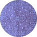 Round Persian Blue Traditional Rug, tr1496blu