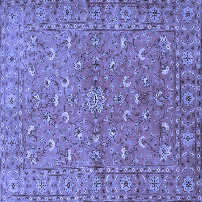Square Machine Washable Persian Blue Traditional Rug, wshtr1496blu