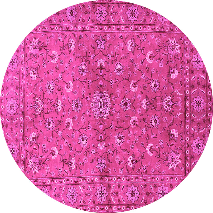 Round Persian Pink Traditional Rug, tr1496pnk