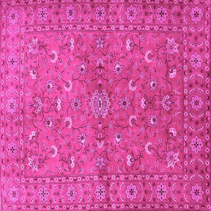 Square Machine Washable Persian Pink Traditional Rug, wshtr1496pnk