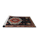 Sideview of Machine Washable Traditional Brown Rug, wshtr1497