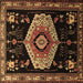 Square Persian Brown Traditional Rug, tr1497brn