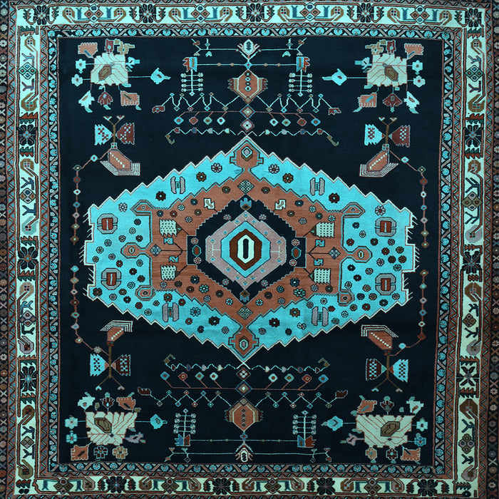 Square Persian Light Blue Traditional Rug, tr1497lblu