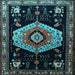 Square Machine Washable Persian Light Blue Traditional Rug, wshtr1497lblu