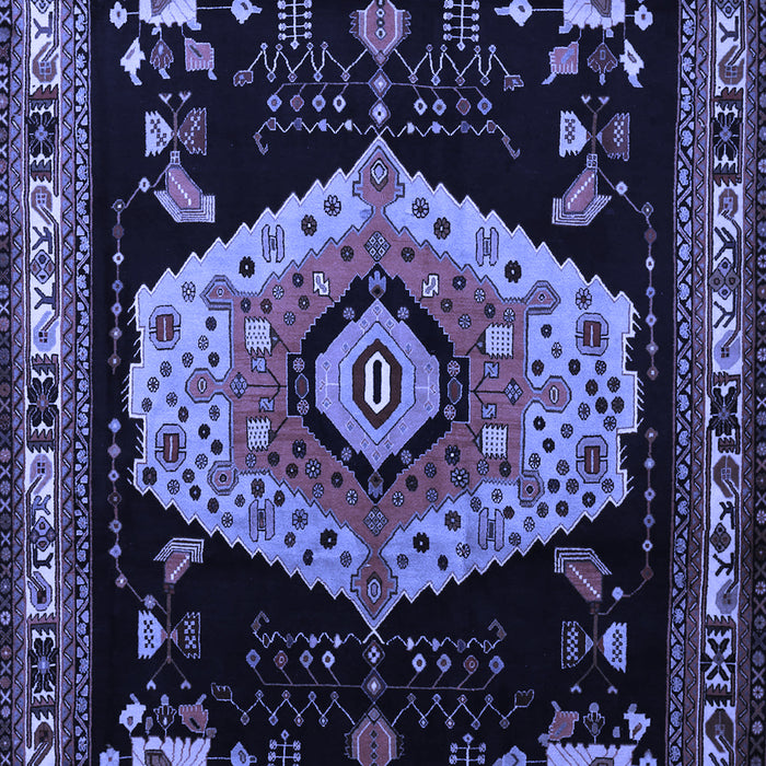 Machine Washable Persian Blue Traditional Rug, wshtr1497blu