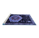 Sideview of Machine Washable Persian Blue Traditional Rug, wshtr1497blu