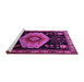 Sideview of Machine Washable Persian Pink Traditional Rug, wshtr1497pnk