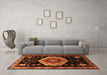 Machine Washable Persian Orange Traditional Area Rugs in a Living Room, wshtr1497org