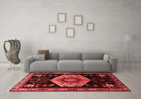 Machine Washable Persian Red Traditional Rug, wshtr1497red