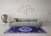 Machine Washable Persian Blue Traditional Rug in a Living Room, wshtr1497blu