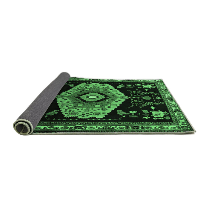 Sideview of Persian Emerald Green Traditional Rug, tr1497emgrn