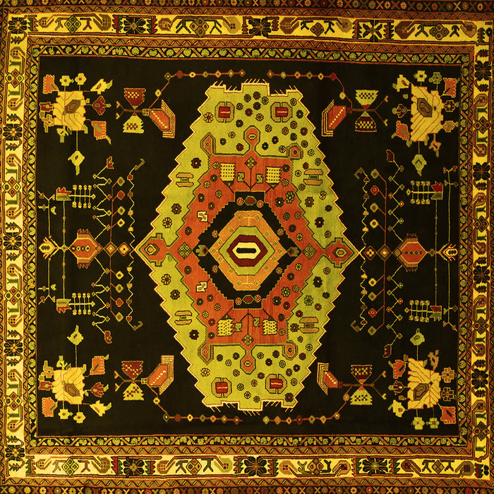 Square Persian Yellow Traditional Rug, tr1497yw