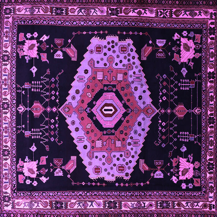 Square Persian Purple Traditional Rug, tr1497pur