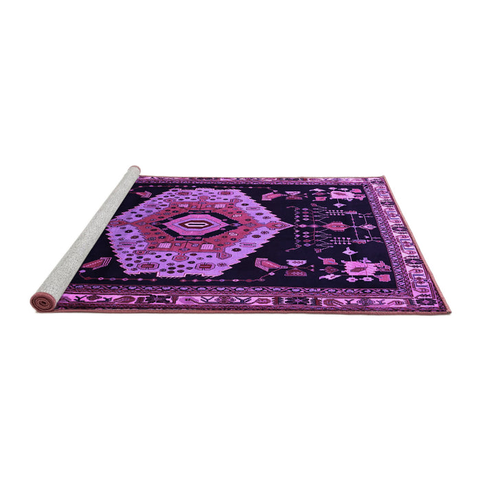 Sideview of Machine Washable Persian Purple Traditional Area Rugs, wshtr1497pur