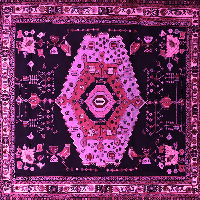 Square Persian Pink Traditional Rug, tr1497pnk