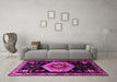 Machine Washable Persian Pink Traditional Rug in a Living Room, wshtr1497pnk