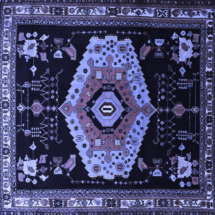 Square Persian Blue Traditional Rug, tr1497blu