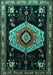 Machine Washable Persian Turquoise Traditional Area Rugs, wshtr1497turq