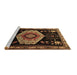 Sideview of Machine Washable Persian Brown Traditional Rug, wshtr1497brn