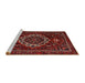 Sideview of Machine Washable Traditional Chestnut Brown Rug, wshtr1498