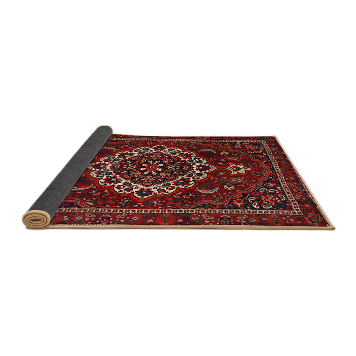 Sideview of Traditional Chestnut Brown Medallion Rug, tr1498