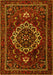 Machine Washable Medallion Yellow Traditional Rug, wshtr1498yw