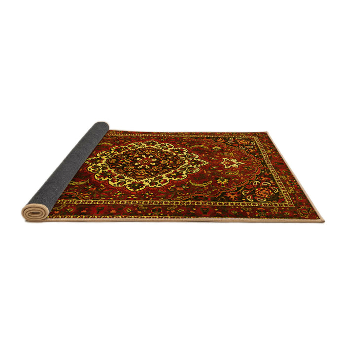 Sideview of Medallion Yellow Traditional Rug, tr1498yw