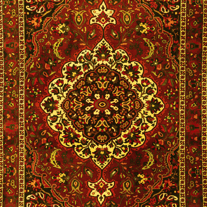 Medallion Yellow Traditional Rug, tr1498yw