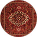 Machine Washable Medallion Orange Traditional Area Rugs, wshtr1498org