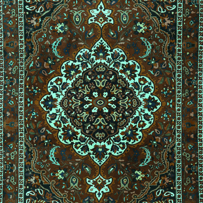 Medallion Turquoise Traditional Rug, tr1498turq