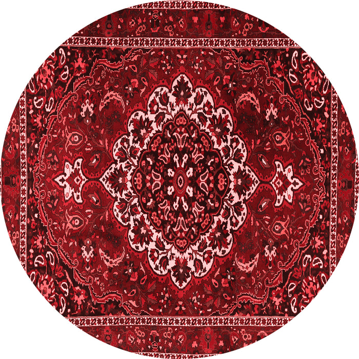 Machine Washable Medallion Red Traditional Rug, wshtr1498red