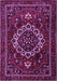 Machine Washable Medallion Purple Traditional Area Rugs, wshtr1498pur