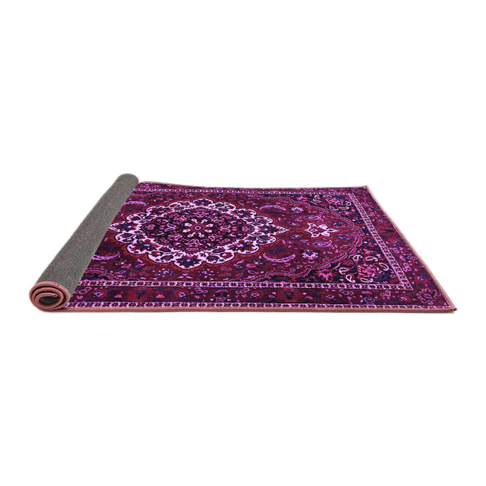 Sideview of Medallion Purple Traditional Rug, tr1498pur