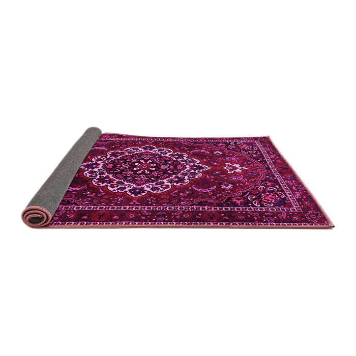 Sideview of Medallion Pink Traditional Rug, tr1498pnk