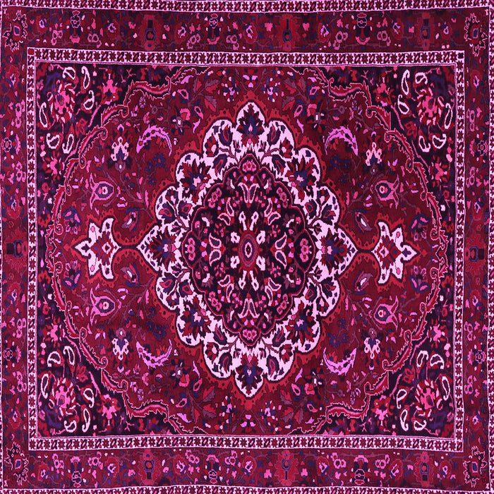 Square Medallion Pink Traditional Rug, tr1498pnk